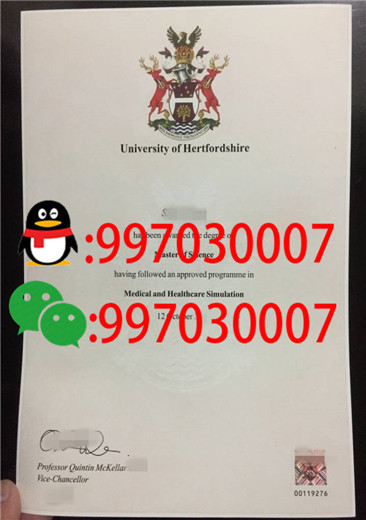赫特福德大学毕业证书样本格式，University of Hertfordshire Diploma