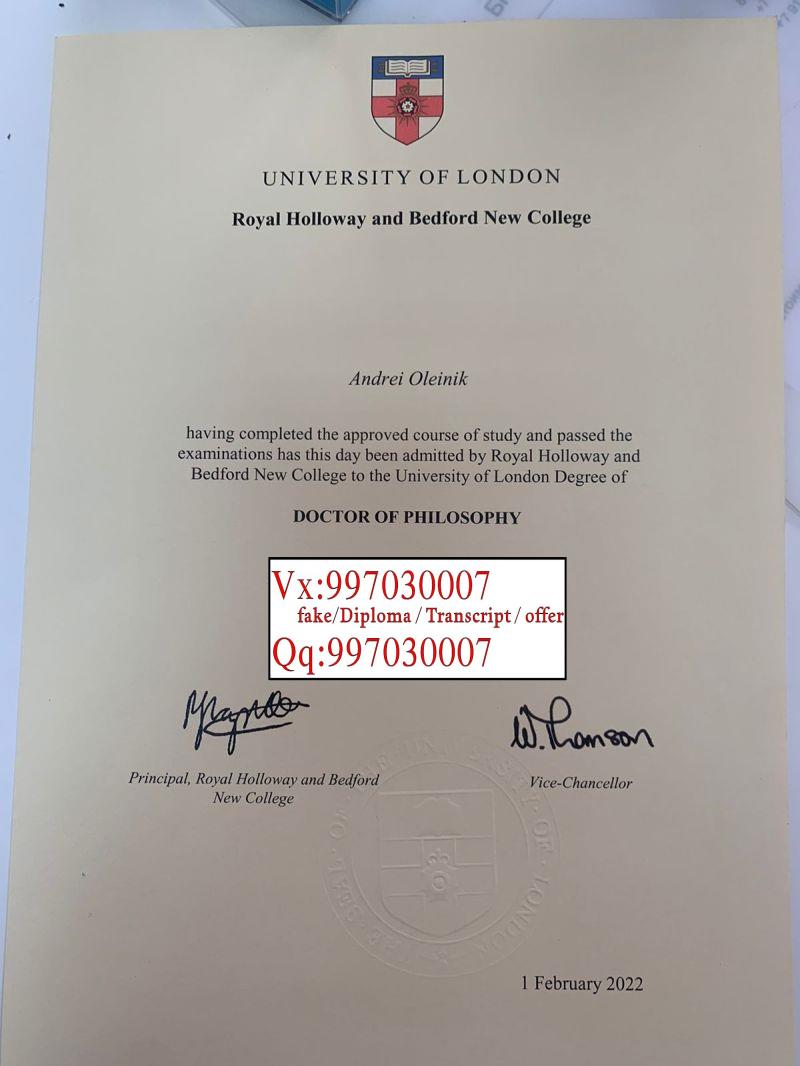 伦敦大学皇家霍洛威学院毕业证书样本，伦敦大学皇家霍洛威学院毕业证模板