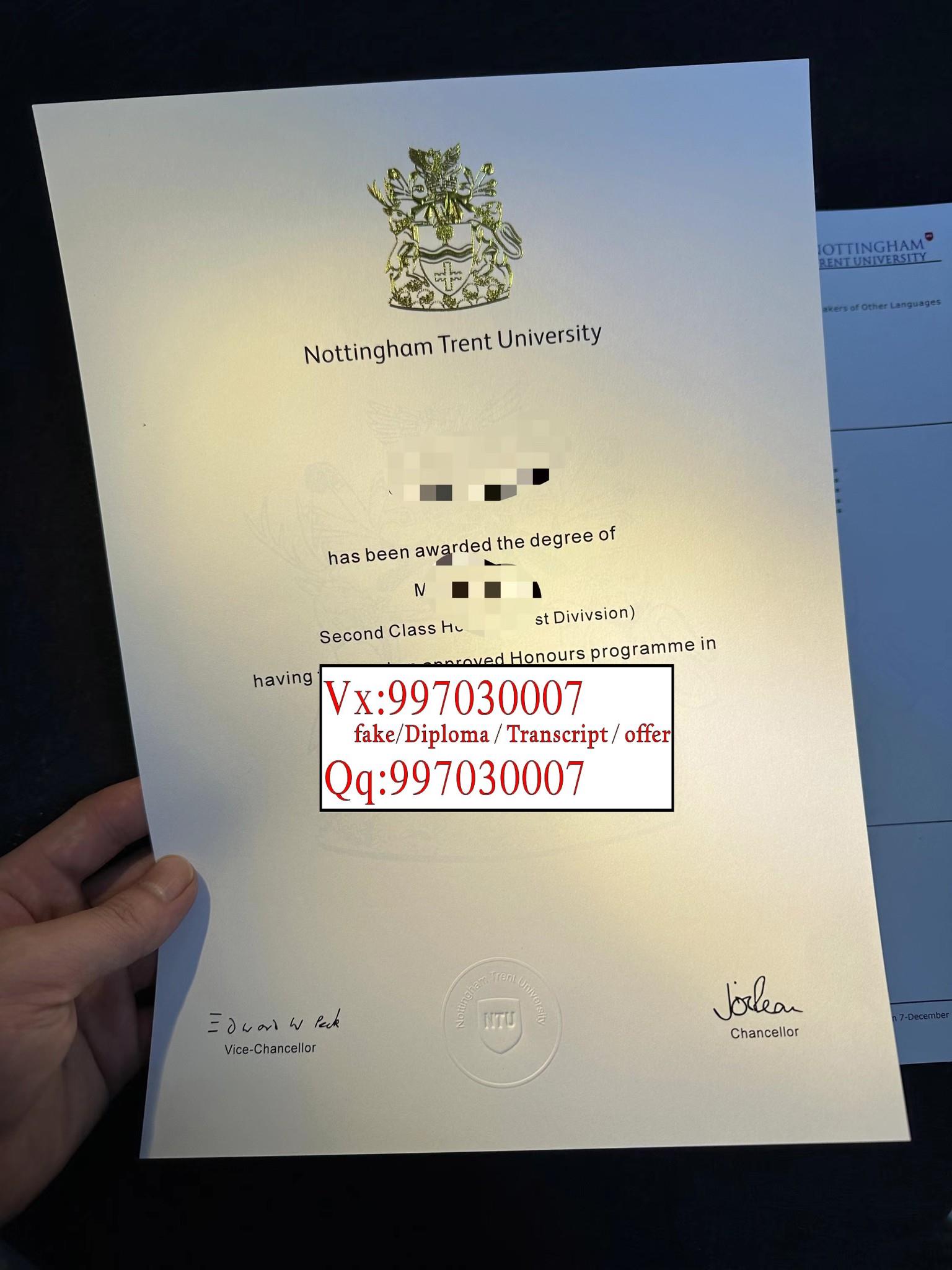 英国诺丁汉特伦特大学毕业证书样本，诺丁汉特伦特大学毕业证实拍
